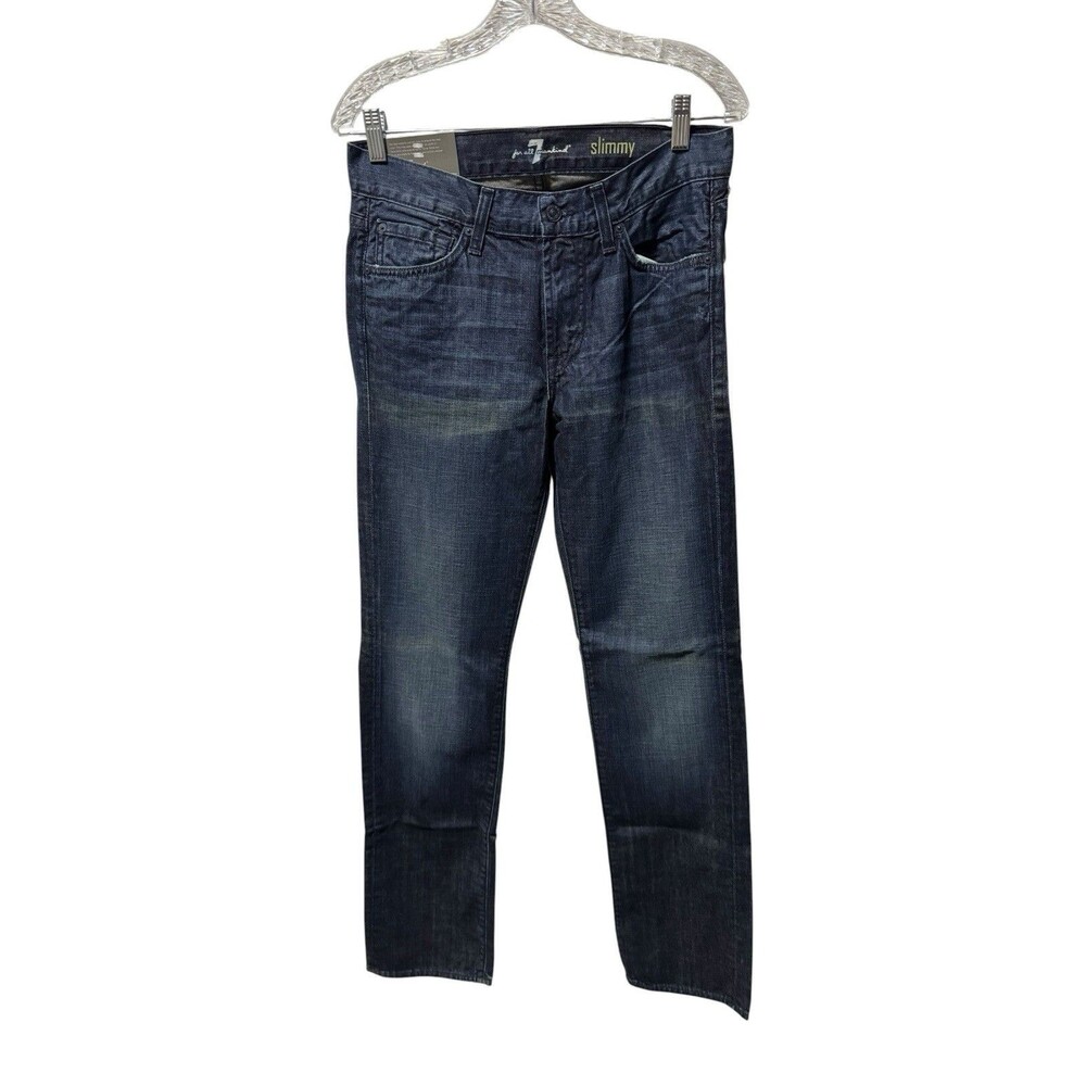 7 For All Mankind Jeans Men’s Blue Slimmy Denim Slim Straight Leg . NWT Size 29